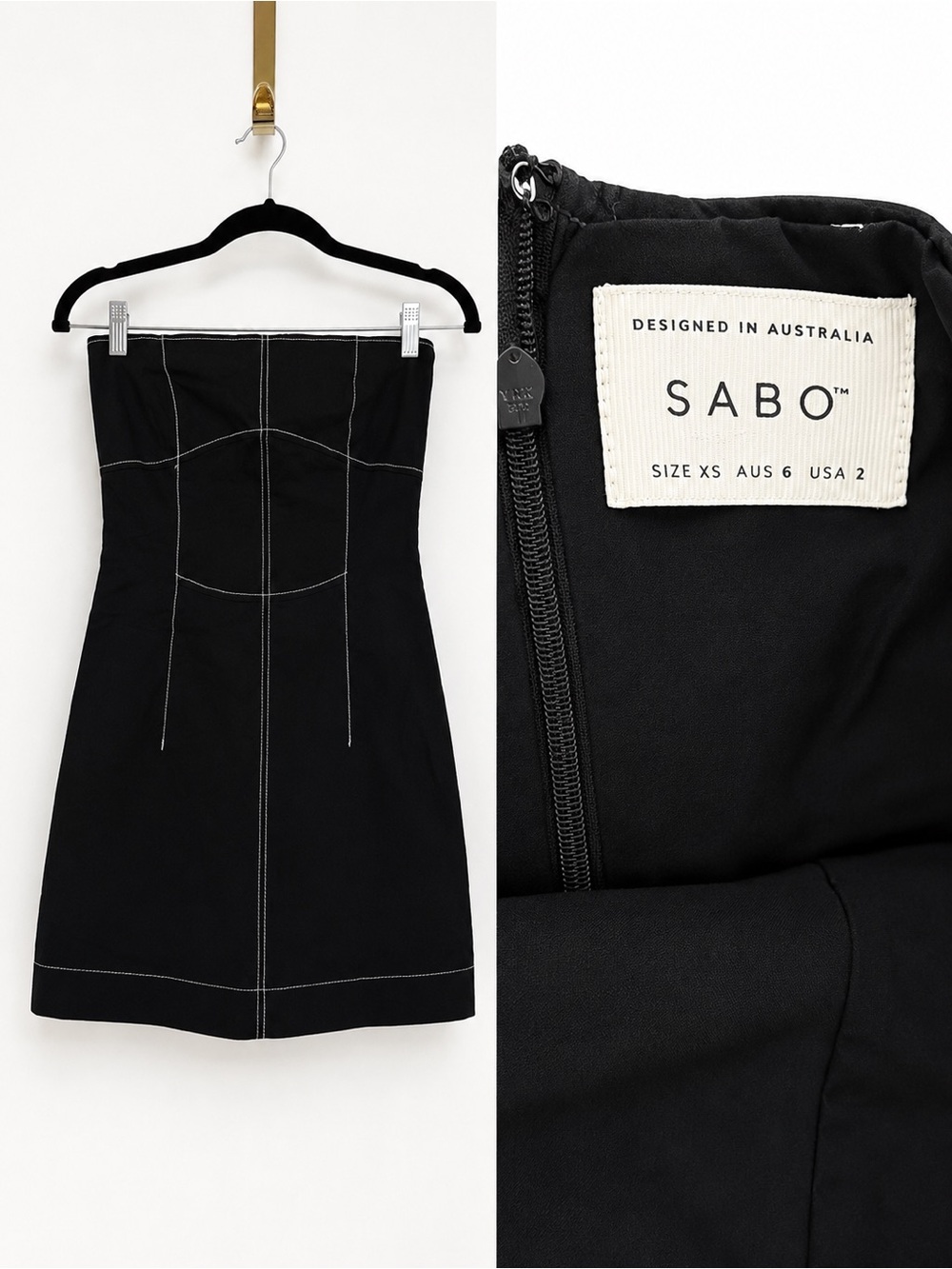 Sabo Skirt Amila Strapless Black Mini Dress - Picture 3 of 3